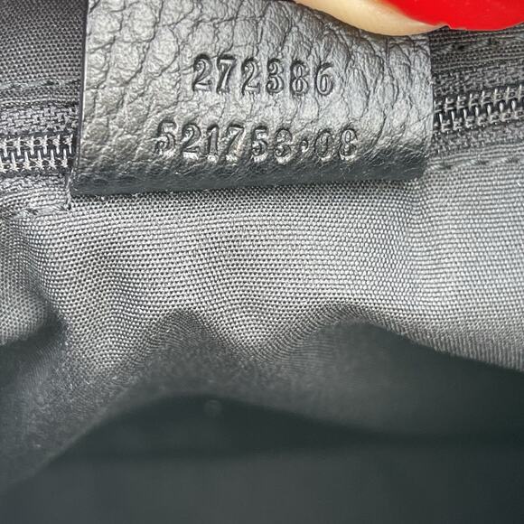 Gucci Red Monogram And Black Leather Shoulder Bag - Picture 13 of 14